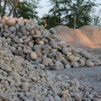 River Rock- 3”-5”, Pea Gravel River Rock -1”-3”