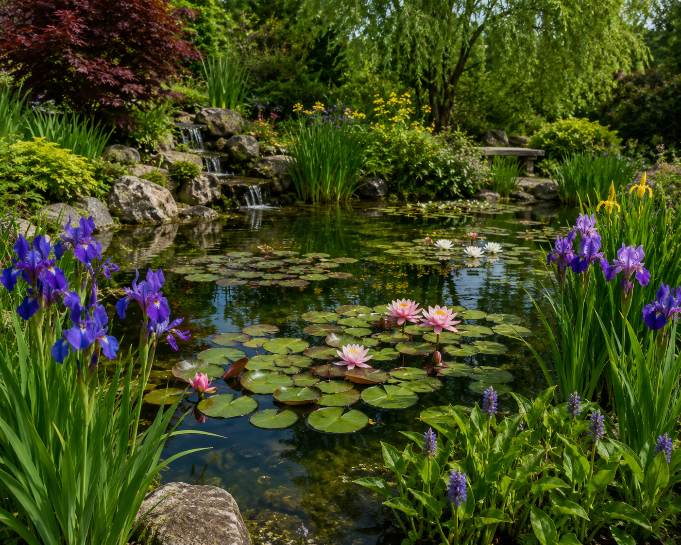pond with plants
